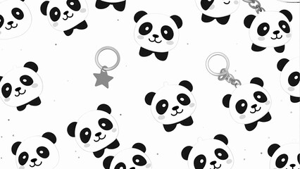 Adorable Panda Keychains on a Uniform