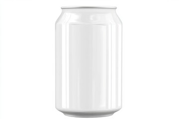 Blank white aluminum beverage can, isolated on white background.