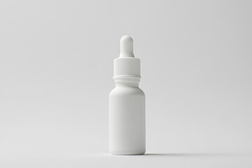 White dropper bottle on white background. (24)