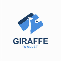 giraffe wallet simple logo in negative space