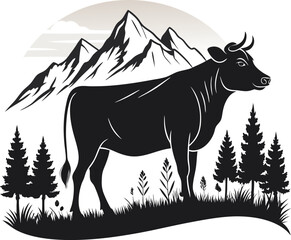 Cow Silhouette Vector Design