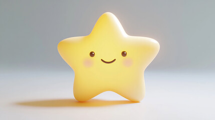 smiley cute design of 3d star character