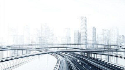 Urban Highway Interchange Blueprint: Futuristic Cityscape Design