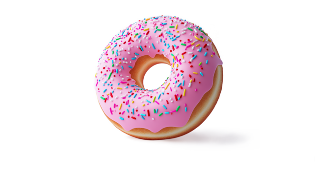  Donut minimal 3d isolated on a white background 