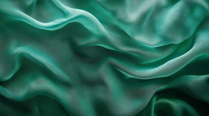 Obraz premium A close-up of emerald cotton fabric, with subtle texture and deep green color under soft lighting 