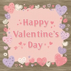 Happy Valentines Day with Hearts