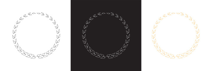 Laurel wreath silhouette vector.  isolated on white and black background. vector illustration. EPS 10 