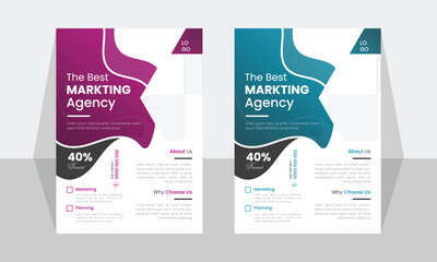 Corporate creative colorful business flyer template design set, abstract business flyer, vector template design or business poster template design