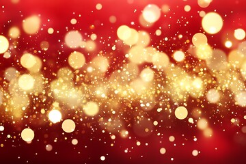 Golden Particles Creating a Beautiful Bokeh Effect for Festive Occasions