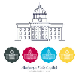 Alabama State Capitol - Montgomery, USA - Stock Illustration
