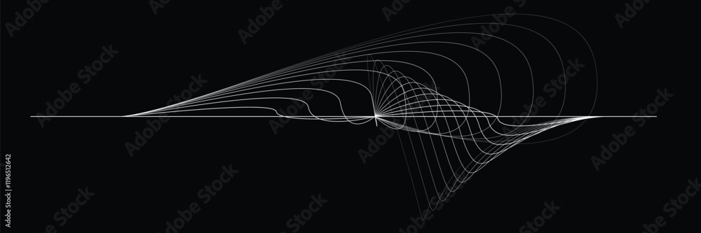 Poster decorative swirl of line. intertwined curved lines .abstract flow linear fluid shapes .curly design 