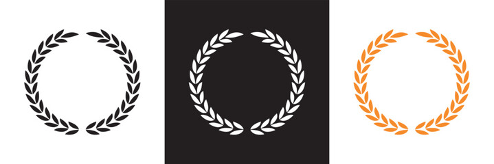 Laurel wreath silhouette vector.  isolated on white and black background. vector illustration. EPS 10 