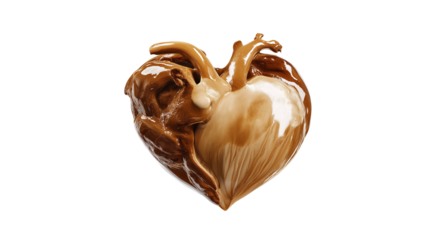 Latte Art Heart isolated on a white background