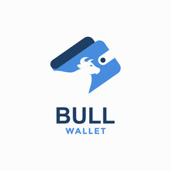 bull wallet simple logo in negative space