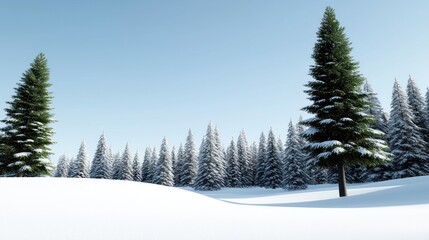 Obraz premium Snowy Forest Landscape