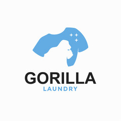 gorilla Laundry simple logo in negative space