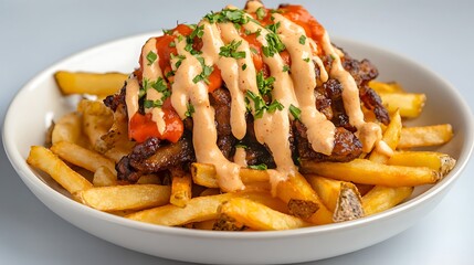 Delicious Korean BBQ fries with spicy mayo