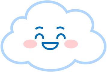 Happy cloud cartoon icon