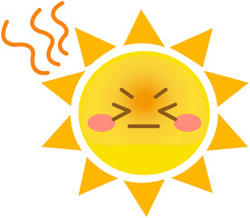 Sad Sun Cartoon Icon
