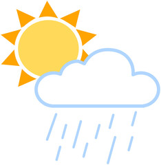 Sun and Rain Icon Symbol