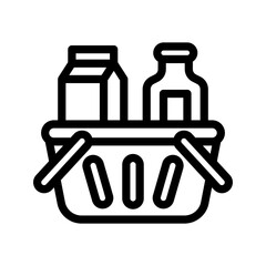 7 groceries line icon illustration vector graphic