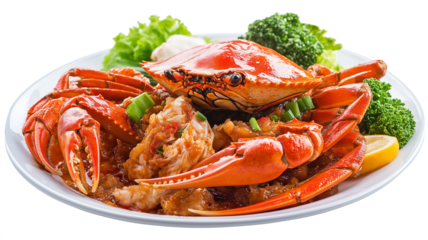 Steamed Blue Crab isolated on a white background