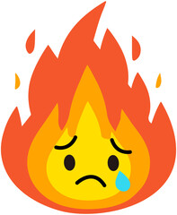 Cry Flame Cartoon Icon
