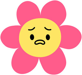 Unhappy cartoon flower emoticon