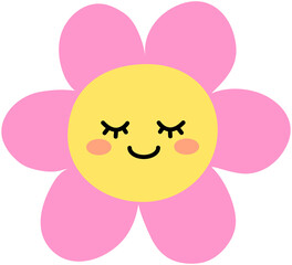 cartoon flower shy expression