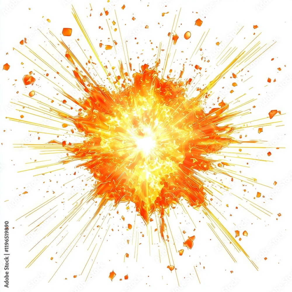 Aufkleber fiery explosion: a dynamic display of intense energy and radiant light. a captivating abstract image