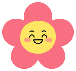 Happy flower emoticon