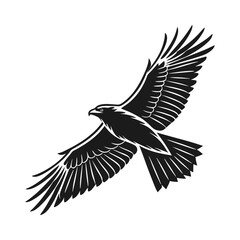 black and white vector of a raven in flight perfect for tattoo