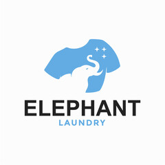 Obraz premium elephant Laundry simple logo in negative space