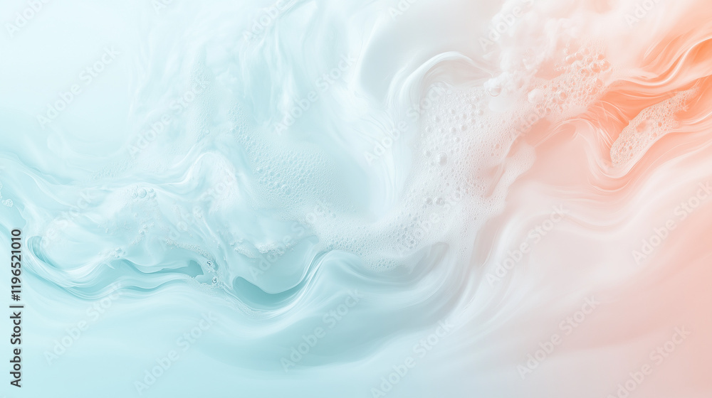 Poster abstract teal and peach swirl: a dreamy, abstract image featuring a mesmerizing swirl of teal and pe