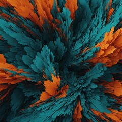 Obraz premium 4K Abstract wallpaper colorful design, shapes and textures, colored background, teal and orange colores.