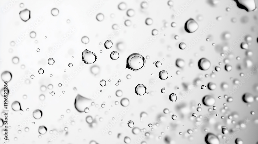 Aufkleber water droplets abstract: a captivating close-up abstract image of water droplets on a smooth surface