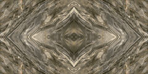 Coffee-colored book matches marble stone with a diamond shape and rectangle design for interior and exterior home decoration on a ceramic endless tile surface