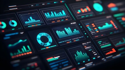 Obraz premium futuristic data analytics dashboard ui - futuristic technology