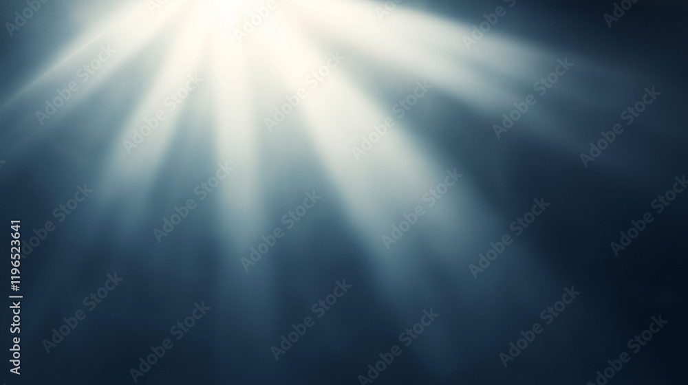 Poster celestial rays: a dramatic, high-contrast image showcasing a radiant beam of light piercing through 