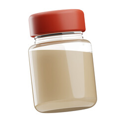 Clear Glass Jar with Red Lid