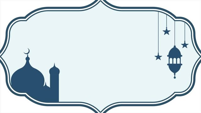 Background with Islamic Frame Animation for Ramdhan Kareem and Eid. Landscape Frame Concept
