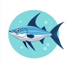 Obraz premium Majestic Ocean Fish: A Stunning Underwater Scene. Discover the beauty of marine wildlife in this vibrant illustration. Explore the depths of the ocean and witness the wonders of nature.