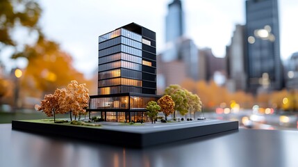 Modern City Building Architectural Model