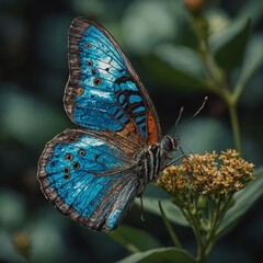 Fototapeta premium A butterfly with a holographic effect on its wings.