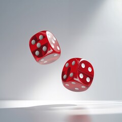 red dice on a green background