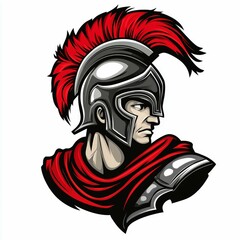 Roman Gladiator: A Powerful Portrait of an Ancient Warrior. This striking vector artwork depicts a fierce legionary, embodying strength, courage, and the glory of the Roman Empire.