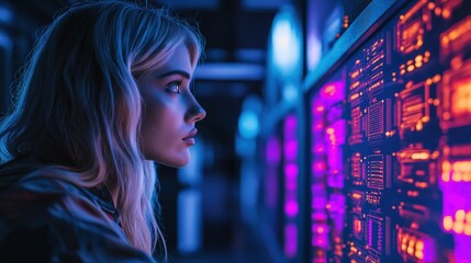 Focused individual working in cybersecurity analysis