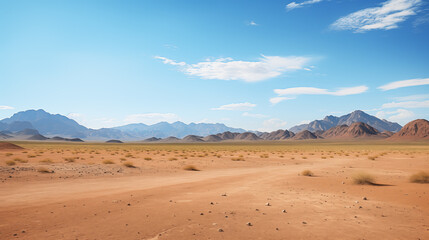 Fototapeta premium A desert with a clear blue sky
