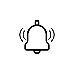 vibrating Bell icon vector.  Alarm symbol vector on white.