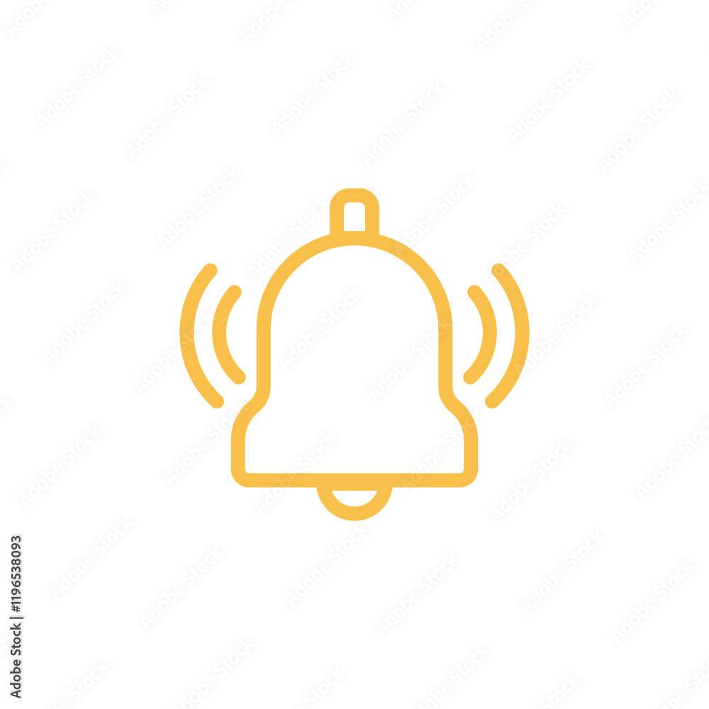 Poster notification bell icon in flat style. incoming inbox message vector illustration on isolated backgro